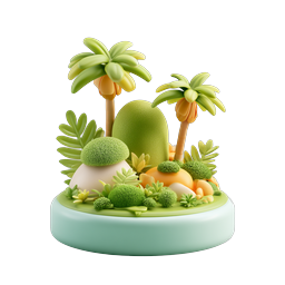 Vibrant Tropical Garden Icon for Nature Themes