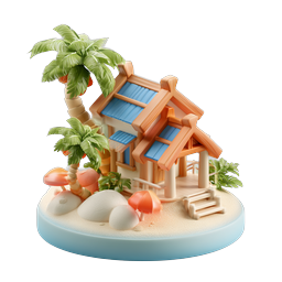 Tropical House Icon for Beach Vacation Themes