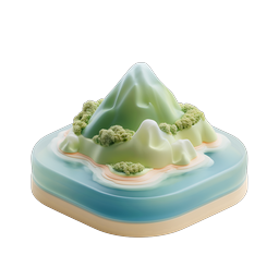 Tropical Island 3D Icon | Clay-Style Nature Design