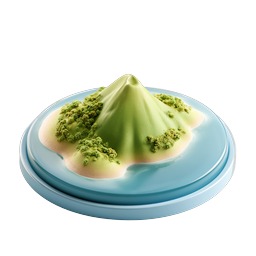 Tropical Island 3D Clay Icon - Miniature Paradise Design
