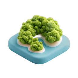Tropical Island 3D Icon - Paradise Beach Illustration