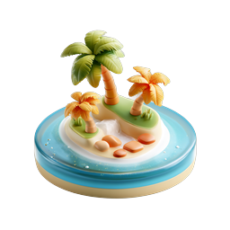 Tropical Island 3D Icon - Clay Style Paradise Scene