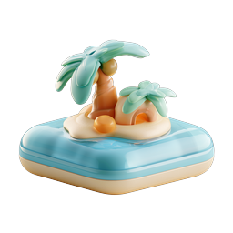 Tropical Island Paradise Clay 3D Icon