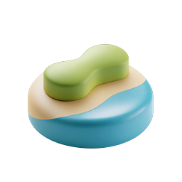 Tropical Island Clay Style 3D Icon | Beach & Ocean