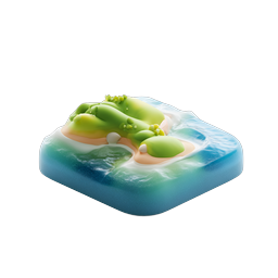 Tropische Insel Clay 3D-Icon - Paradiesurlaub