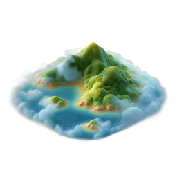 Tropical Island 3D Diorama Icon - Paradise Travel