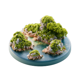 Tropical Island Diorama 3D Icon | Nature Collection