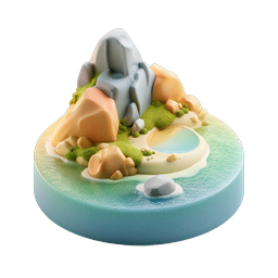 热带岛屿黏土场景 3D 图标
