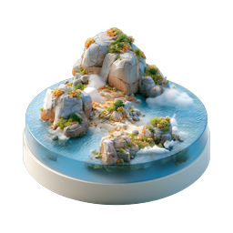 Tropical Island Diorama 3D Miniature Landscape Icon