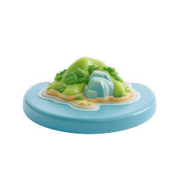 トロピカルアイランド 3Dアイコン - パラダイスバケーションデザイン