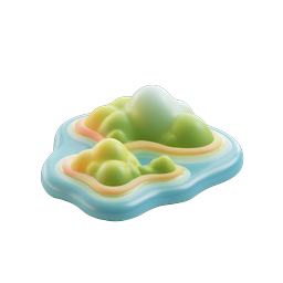 Tropische Insel 3D Clay Icon - Paradies Reise Grafik