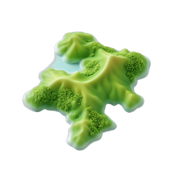 Icona 3D isola tropicale - Paesaggio verde lussureggiante