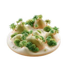 Tropical Island 3D Clay Icon - Paradise Design