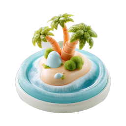 トロピカルアイランド 3Dアイコン - パラダイスビーチシーン