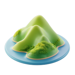トロピカルアイランド 3D クレイアイコン - 自然旅行デザイン