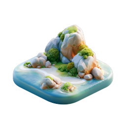 Tropical Island Isometric 3D Nature Icon