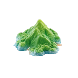 Tropical Island Mountain 3D Icon - Paradise Landscape
