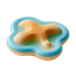 Tropical Island Oasis 3D Clay Icon - Beach Paradise