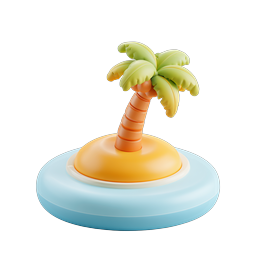 Tropical Island Palm Tree Clay 3D Icon