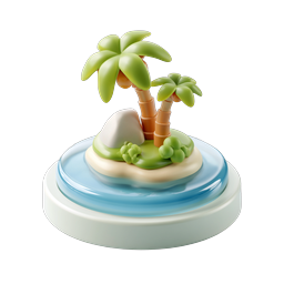 Tropical Island Palm Trees 3D Clay Icon