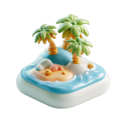 トロピカルアイランドのヤシの木 3Dアイコン