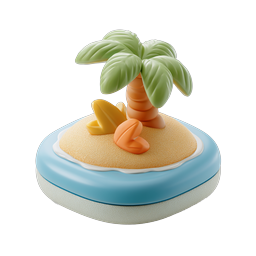 トロピカルアイランド プールフロート クレイアイコン - サマーパラダイス