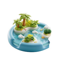 トロピカルアイランドプールのクレイ 3D アイコン