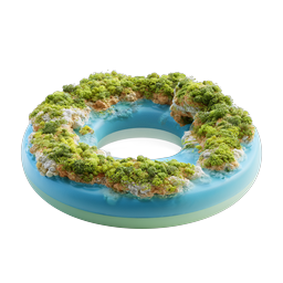 Ícone de Anel de Ilha Tropical | Ecossistema Natural 3D