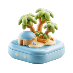 Tropical Island Smart Device 3D Clay Icon
