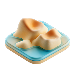 Tropical Island Terrain 3D Icon - Clay Style