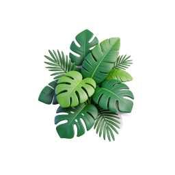 Tropical Monstera Leaves Icon | Glossy 3D Botanical Design
