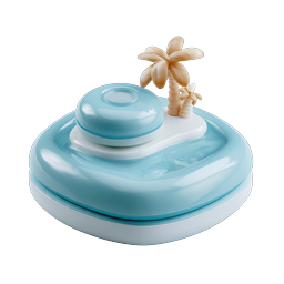Tropical Palm Tree Button 3D Icon - Beach Paradise Design
