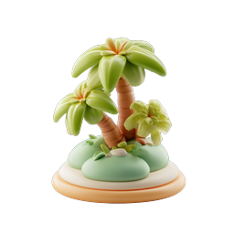 Tropical Palm Island Clay Style 3D Icon