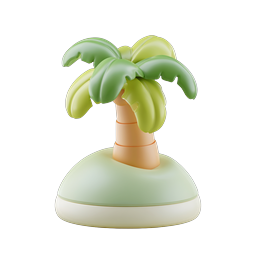 Tropical Palm Tree 3D Icon - Island Paradise Design