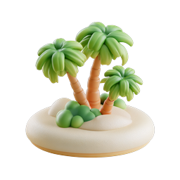 Tropical Palm Trees 3D Clay Icon