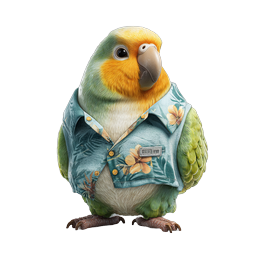Tropical Parrot in Hawaiian Shirt Icon