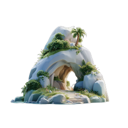 Tropical Rock Cave Icon for Nature Exploration