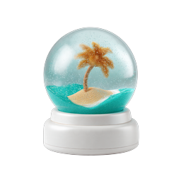 Tropical Snow Globe Icon - Beach Paradise in Glass