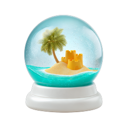 Tropical Beach Snow Globe Decorative Icon