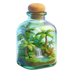 Tropical Terrarium Bottle - Mini Rainforest Ecosystem Icon