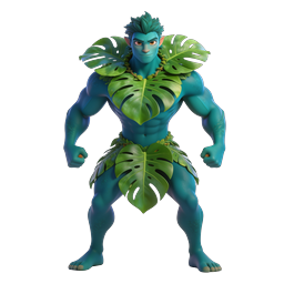 Tropical Warrior 3D Character Icon - Jungle Guardian