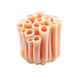 Tube Cluster Sea Anemone 3D Icon - Realistic Render