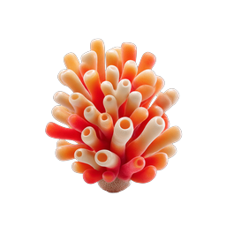 Vibrant Tube Coral Anemone 3D Icon - Marine Life