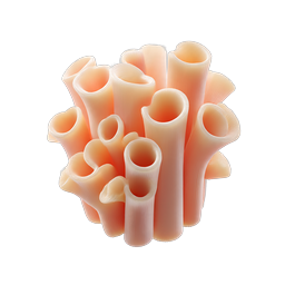 Tube Coral Sea Anemone Realistic 3D Marine Icon