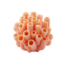 Tube Coral Cluster 3D Icon | Marine Life Nature Design