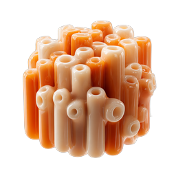 Tube Coral Cluster 3D Icon - Marine Life Illustration