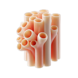 Organic Tube Coral Cluster 3D Nature Icon