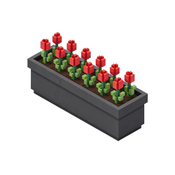 Isometric Tulip Planter Box Voxel Icon