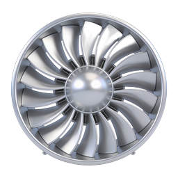 Metallic Turbine Fan Icon - Aerospace Engineering