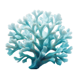 Turquoise Sea Coral 3D Icon | Realistic Ocean Life
